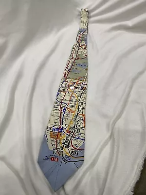 Mens Vintage Josh Bach Silk New York Subway Transit System Tie  • $20