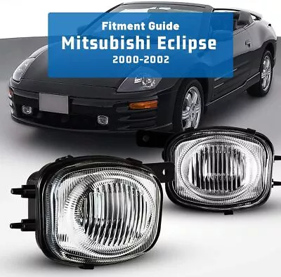 For 2000-2002 Mitsubishi Eclipse Fog Lights Clear Lens Bumper Lamps Replacements • $39.99