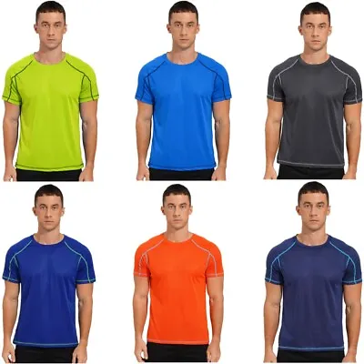 Men's Swim Shirts UV Sun Protection T-Shirt Quick Dry Fishing Beach Tee Shirts • $9.47