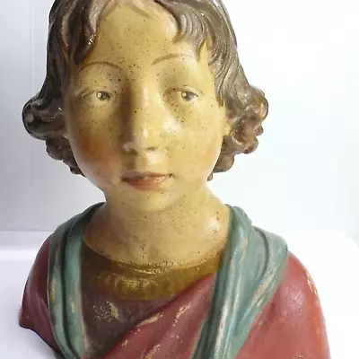 Vintage 12.5  Italian Clay Bisque Pottery Bust Renaissance Boy • $185