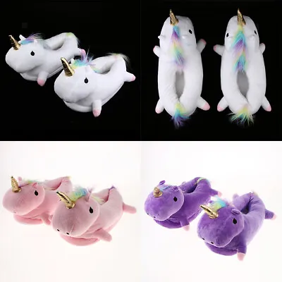 $25.10 • Buy Cute Plush Animal Unicorn Slipper Funny House Shoes Xmas Gifts Women Girls