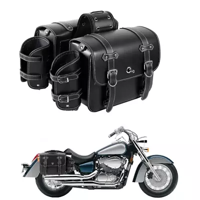 Universal Motorcycle Luggage Saddle Bags Storage Bag Side Tool With Cup Holder • $104.97