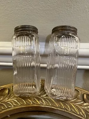 Primitive Hoosier GLASS PANELED SPICE JARS With ALUMINUM LIDS Very Early • $35