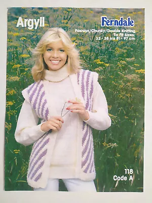 Argyll Long Waistcoat Ferndale 118 Vintage Knitting Pattern • £4.06