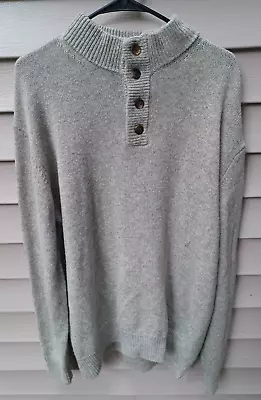 Enzo Mantovani Light Gray 100% Wool Pullover Men's Sweater Size Large • $27