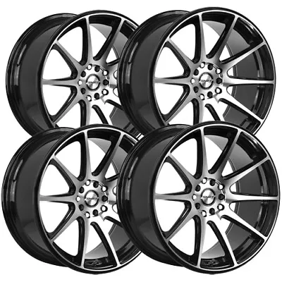 (4) Shift H34 Gear 18x9 4x100/4x4.5  +30mm Black/Machined Wheels Rims 18  Inch • $837