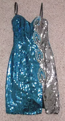 Vintage 80’s Alyce Designs Sequin Bead Rhinestone Mini Cocktail Dress Size 8 • $89.99