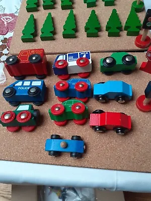 £15 • Buy Toy Vintage Wood Toy Cars.police,Royal E.R.MAIL,MILK FLOAT.SIGNS GREEN TREES .
