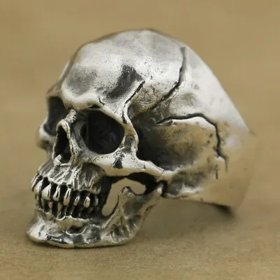 925 Sterling Silver High Detail Skull Ring Mens Biker Punk Ring TA50A US 7~15 • $95