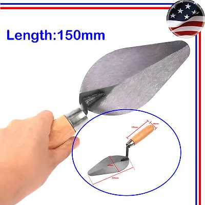 6 Brick Trowel Wooden Handle Round Blade Easy Clean Up Masonry Brick Layers Tool • $12.79
