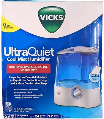 Vicks Ultrasonic Cool Mist Humidifier - White/Blue (V5100NS) • $45