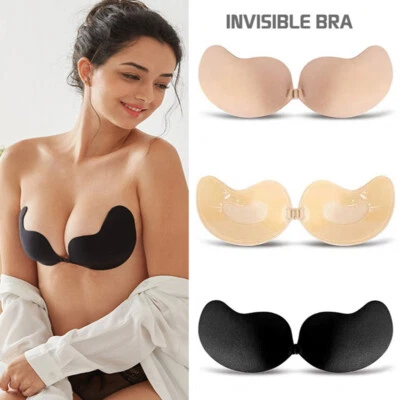 £3.77 • Buy Women Sexy Silicone Adhesive Stick On Magic Push Up Gel Strapless Invisible Bra