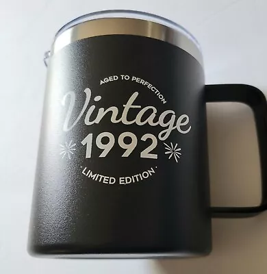 Vintage 1992 Stainless Steel Insulated Coffee Mug With Handle • $25