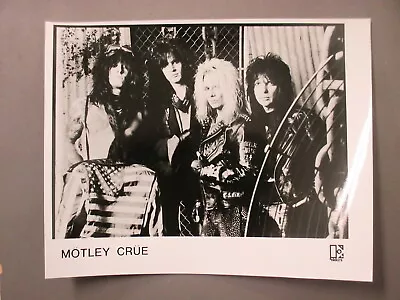 Motley Crue Promo Photo 8 X 10 Glossy Black & White 80s American Flag Jacket !! • $5.99