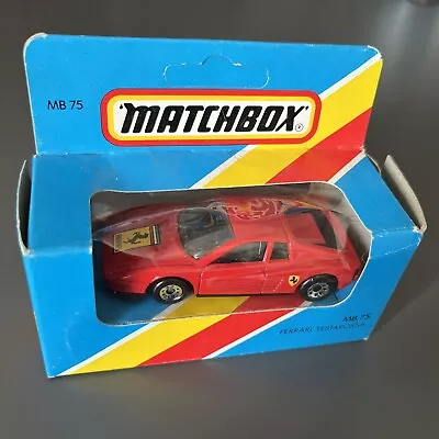 £5 • Buy Matchbox MB-75 Ferrari Testarossa +box +collection Card