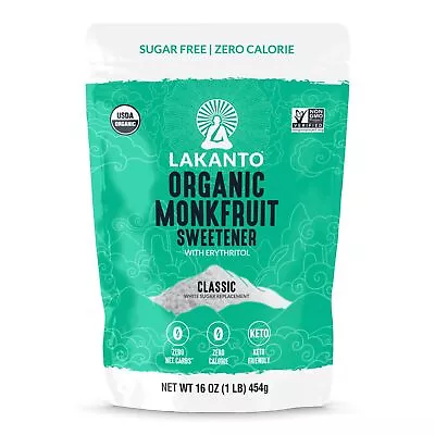 Lakanto Organic Classic Monk Fruit Sweetener With Erythritol - White Sugar Su... • $25.81