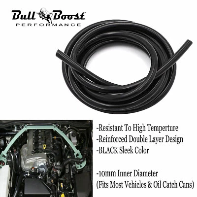 $12.99 • Buy 3/8  10mm Black Vacuum Silicone Hose Racing Line Pipe Tube 4FT Per Order