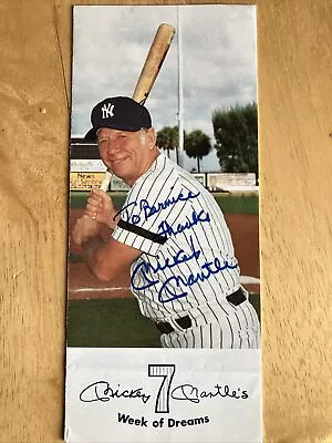 Mickey Mantle Autographed Week Of Dreams Camp Pamphlet • $52