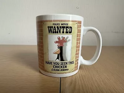 Vintage Wallace And Gromit Wrong Trousers Mug Feathers McGraw Wanted Poster Cup • £6