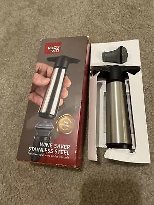 $17.99 • Buy Vacu Vin Stainless Steele Wine Saver (Stainless Steel Pump + 1 Stopper)