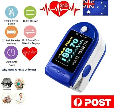 Pulse Oximeter Professional Finger Blood Oxygen Saturation Heart Rate Monitor AU • $18.99