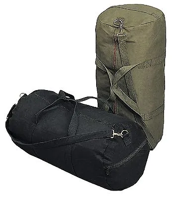 Canvas Shoulder Bags - 24  Black Durable Heavy Duty Military Duffle Gear Bag • $27.99