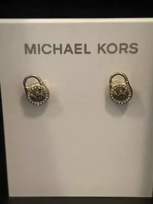 NEW Michael Kors Gold-Tone Astor Lock Earrings MKJ7410710 + Gift Box • $34.99