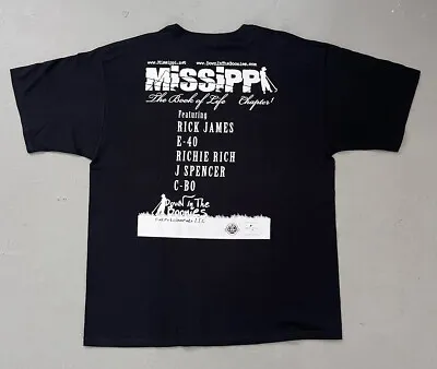 Vintage Missippi Bay Area Rap Promo Hip Hop T-Shirt E-40 C-Bo Rick James Y2K XL • $179.99