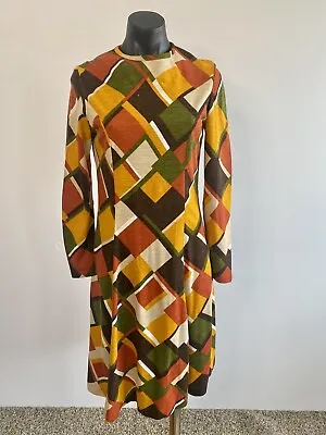 Genuine Vintage Retro 1970’s “Elegant Lady” Brand Long Sleeve Dress Size 14 • $75