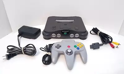 Nintendo 64 System - Complete Set! Controller & Hook-Ups N64 Tested & Works • $84.95