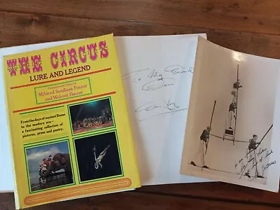 Orig Vintage Signed Photo Of Circus High Wire Act The Lectouas + Signed HB Book  • $100