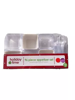 Lot Holiday Time Premium Plastic Mini Appetizer And 24 Shot Cups Parties Supply • $13.99