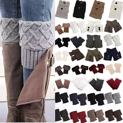 £6.93 • Buy Womens Ladies Boot Cuffs Toppers Leg Wellies Knitted Winter Socks Slouch 7 Types