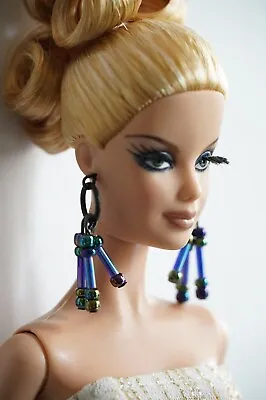 FOX WOLF DESIGN - Barbie Model Muse TRI IRIDESCENT STICK DROP Earrings • $12