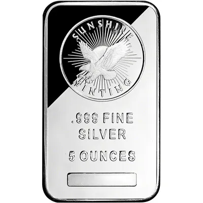 5 Oz. Silver Bar - Sunshine Minting - .999 Fine • $155.74