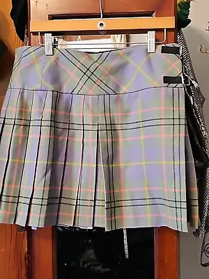 Plaid Mini Skirt Kilt Large Pure Wool • $20