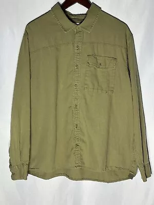 REI Co-op Shirt Men's XL Green Long Sleeve Button Up Hemp / Organic Cotton Blend • $15