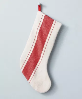 Hearth & Hand W/ Magnolia Linen Stocking Bold Center Stripe Red/Cream Christmas • $19.99