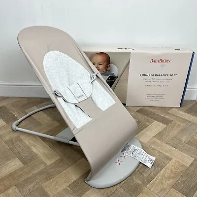 Baby Bjorn - Babybjörn Bouncer Balance Soft - Beige/Grey - Cotton/Jersey RRP£185 • £140