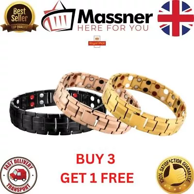 £4.99 • Buy Magnetic Bracelet Therapy Weight Loss Arthritis Health Pain Relief Mens UK STOCK
