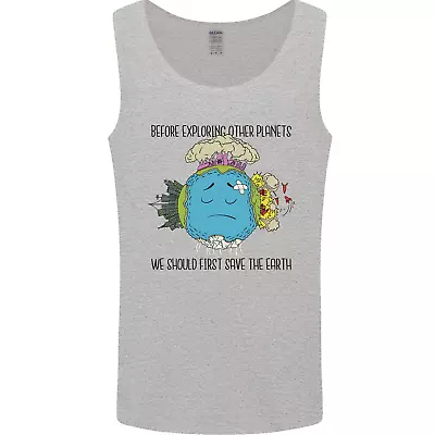 Save The Earth Climate Change Environment Mens Vest Tank Top • £9.99