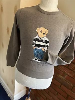 Mens Kids Ladies Sweatshirt  Polo Ralph Lauren Bear Grey S P RARE VGC • £9.99