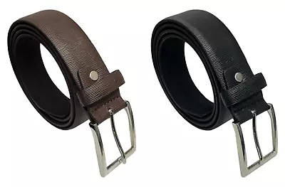 Men's Belt 1.25  Wide Man's Black Or Brown Milano Belts In All Sizes 28  - 48  • £9.99