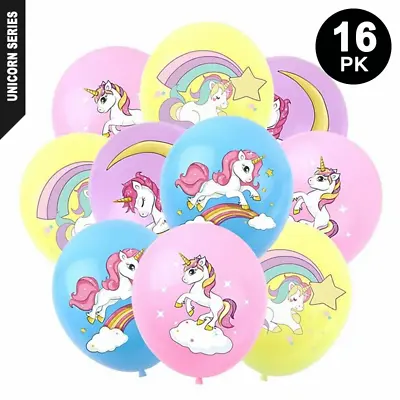 16pk Unicorn Latex Balloons | Kids Girls Birthday Party Decorations • $9.99