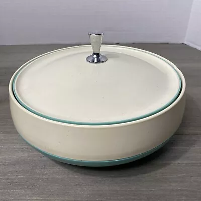 $17.99 • Buy Vintage Bopp Decker Plastic Vacron Covered Bowl Serving Dish MCM Turquoise  USA 