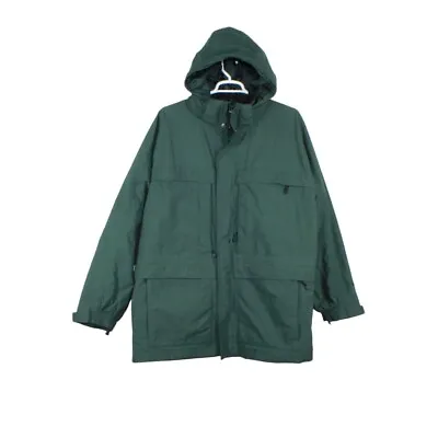 LL Bean Men's Green Nylon Maine Warden's 3-in-1 Hooded Goretex Parka Size XXL • $80.75