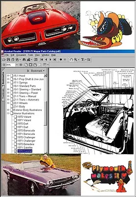 1970-1971 CHRYSLER Mopar Complete Dealer PARTS MANUAL On CD!  • $19.98