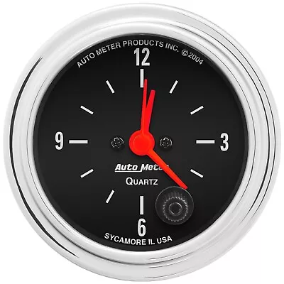 Autometer 2585 Traditional Chrome Clock 2 1/16  Quartz Movement W/Second Hand • $147.18