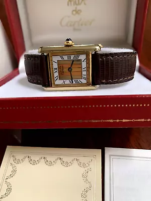 Cartier Must De Cartier Three Color Tank Vermeil Watch • $1999.99