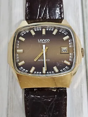 Lanco Ref 37007 Automatic Antimagnetic Brown Dial Vintage Men's Watch 17J • $170